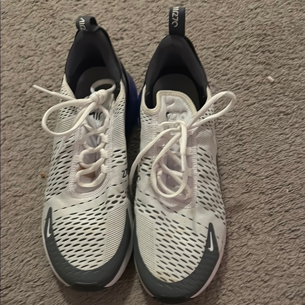 Men's Nike Air 270 White and Gray Athletic Sneakers